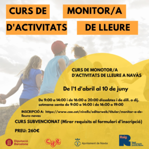 CURS DE MONITOR/A D’ACTIVITATS DE LLEURE DE NAVÀS
