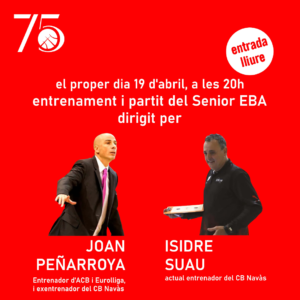 Entrenament i partit del Sénior EBA dirigit per Joan Peñarroya i Isidre Suau amb botifarrada com a fi de festa